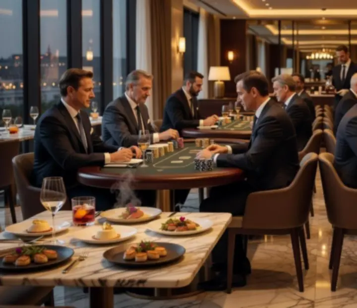 Elegáns céges vacsora exkluzív poker tematikájú étteremben