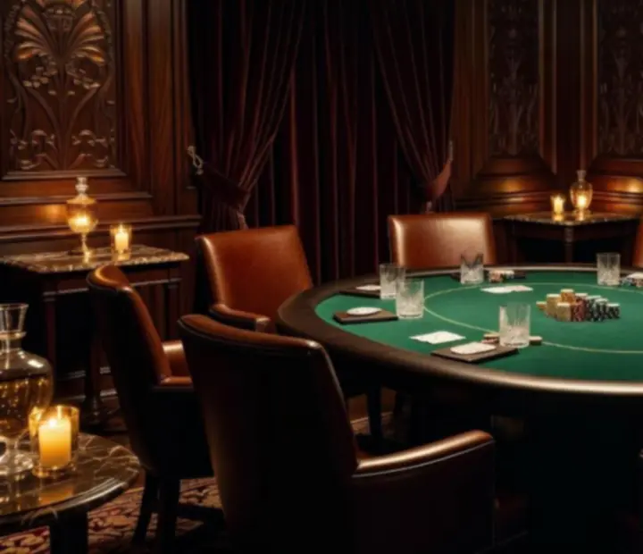 Elegáns privát poker terem luxus éttermi környezetben