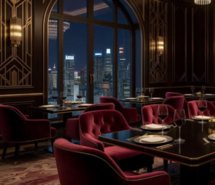 Elegáns VIP szalon belső, luxus lounge hangulattal